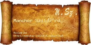 Mancher Szilárd névjegykártya